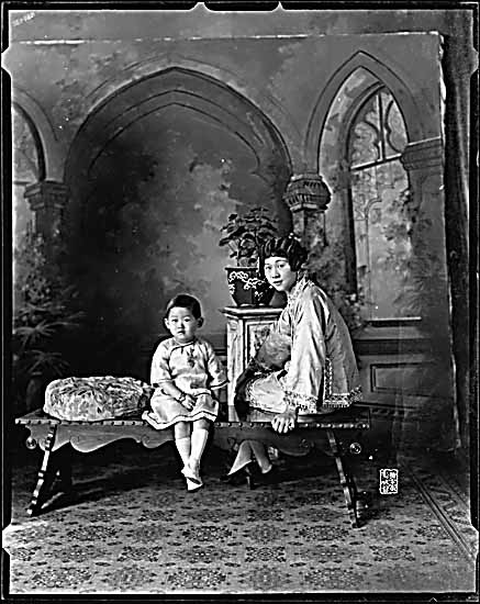 Studio portrait of mother and child, VPL 58918