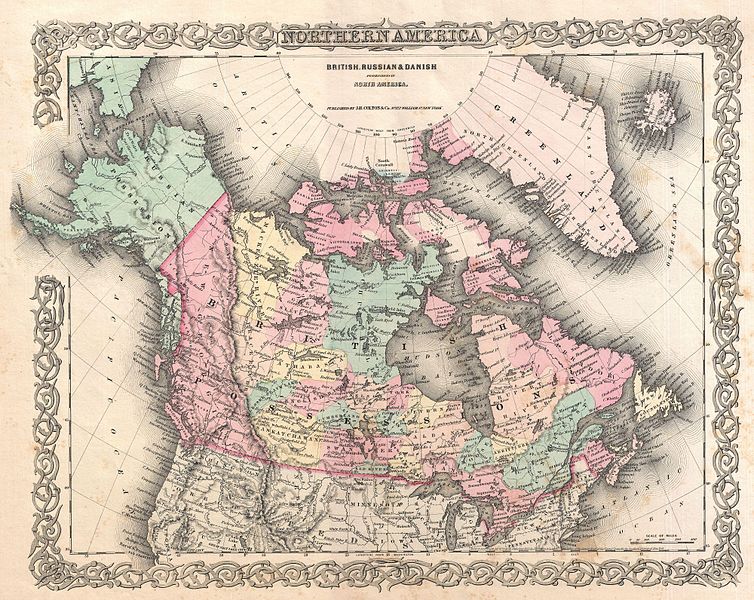 Colton Map of British North America or Canada